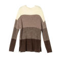 Women's Sweaters Casual Crewneck Color Block Patchwork Pullover Knit  Tops